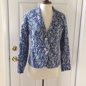 Talbots paisley cotton blazer